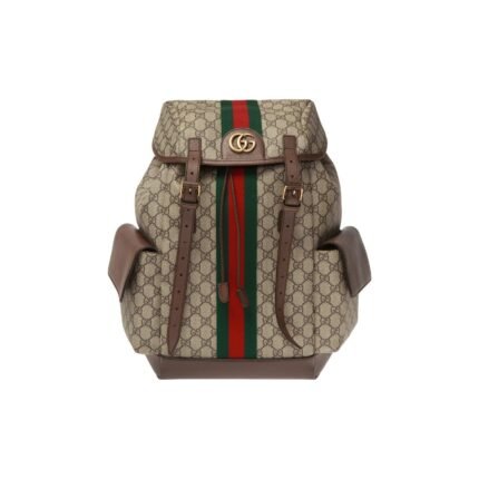 GUCCI Ophidia GG Monogram Backpack, Men's, Medium, Beige/Ebony